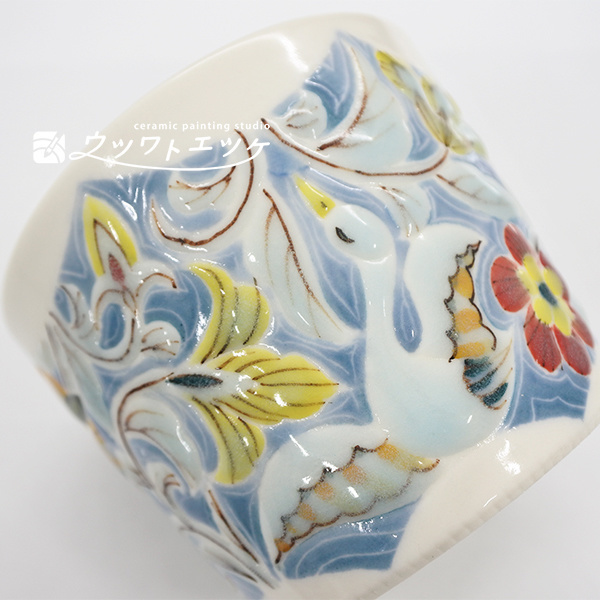 蕎麦猪口のつやつやに盛り上がった鳥部分の拡大