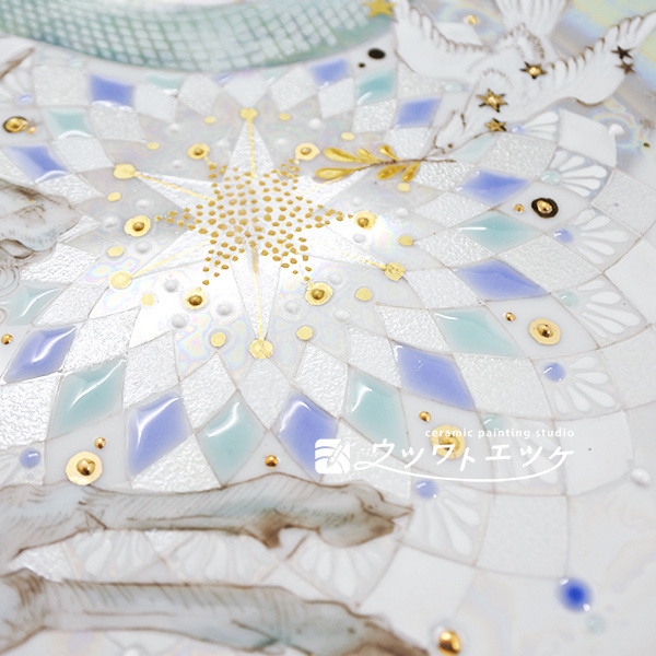 アレンジ作品のジュエル絵具部分のアップ