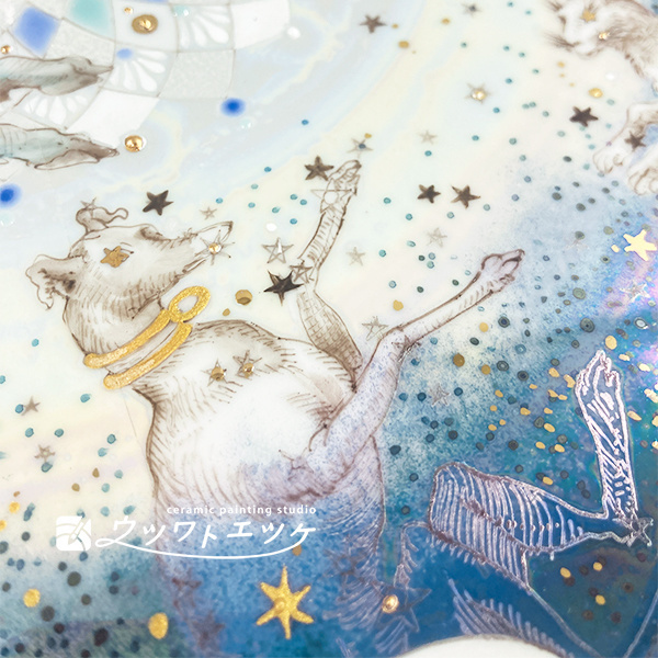 アレンジ作品の犬の星座部分のアップ