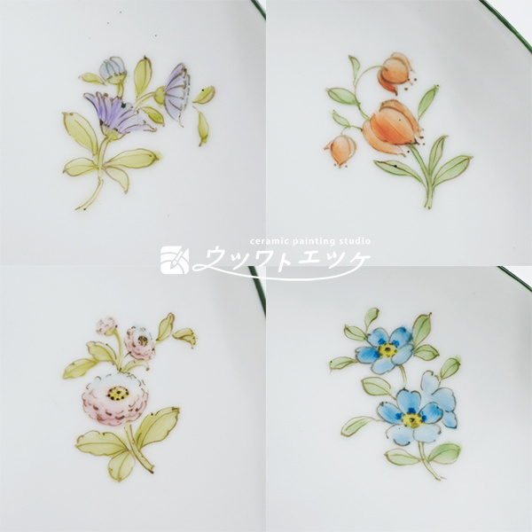 小花の絵柄4種類の集合
